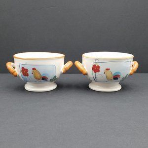 California Pantry 2006 Footed Double Handle Chicken Soup Bowls